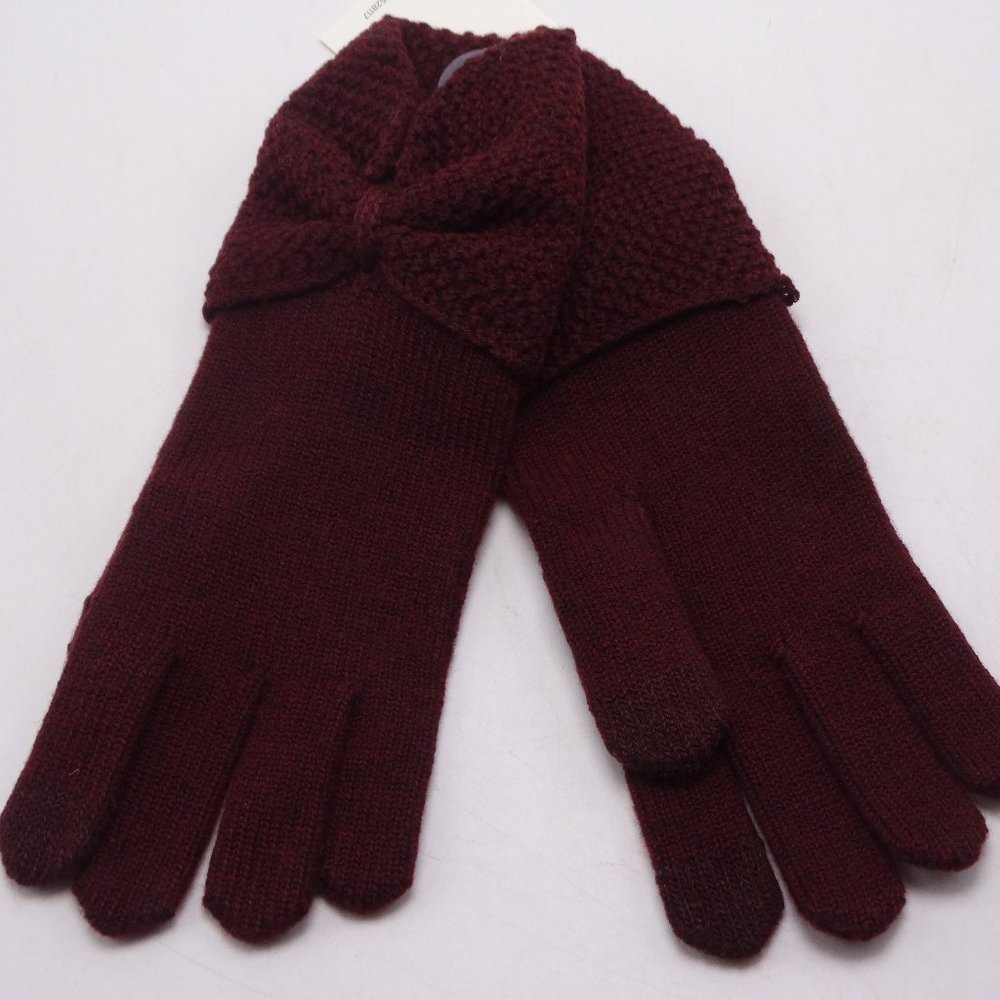 UGG Bow Wool Blend Tech Gloves Port O/S New With Tags